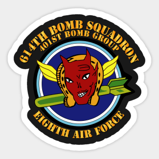 614th  BS - 401st BG - 8th AF w Txt Sticker